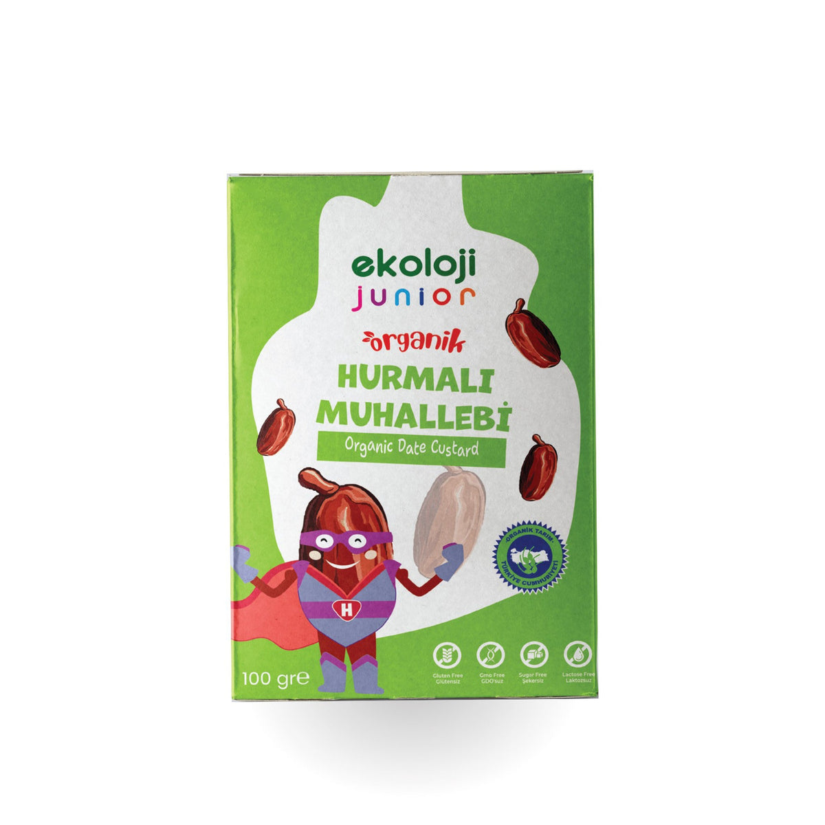 Junior Organik Glutensiz Muhallebi Hurmalı 100 Gr.