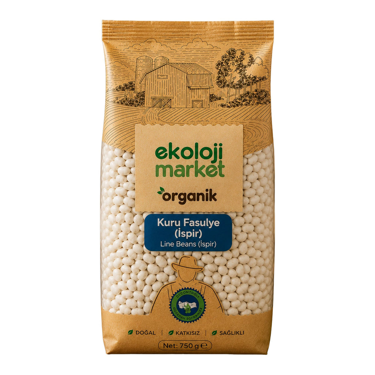 Organik Kuru Fasulye Şeker İspir 750 Gr.