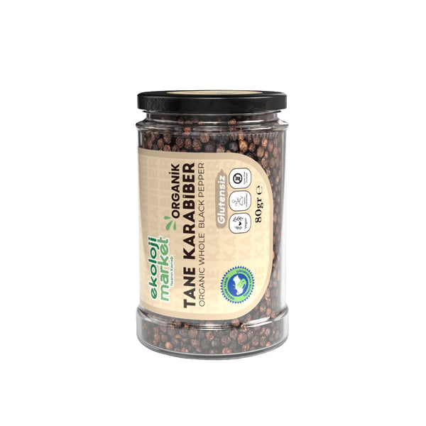 Organik Kavanoz Tane Karabiber 80 Gr.