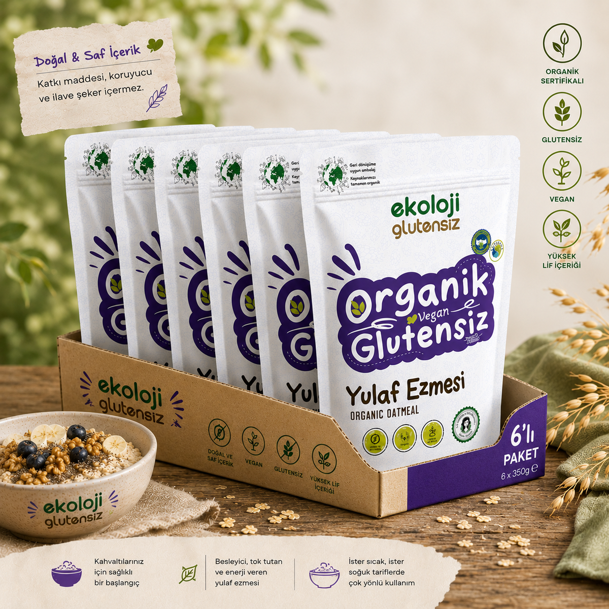 Organik Yulaf Ezmesi 6'lı