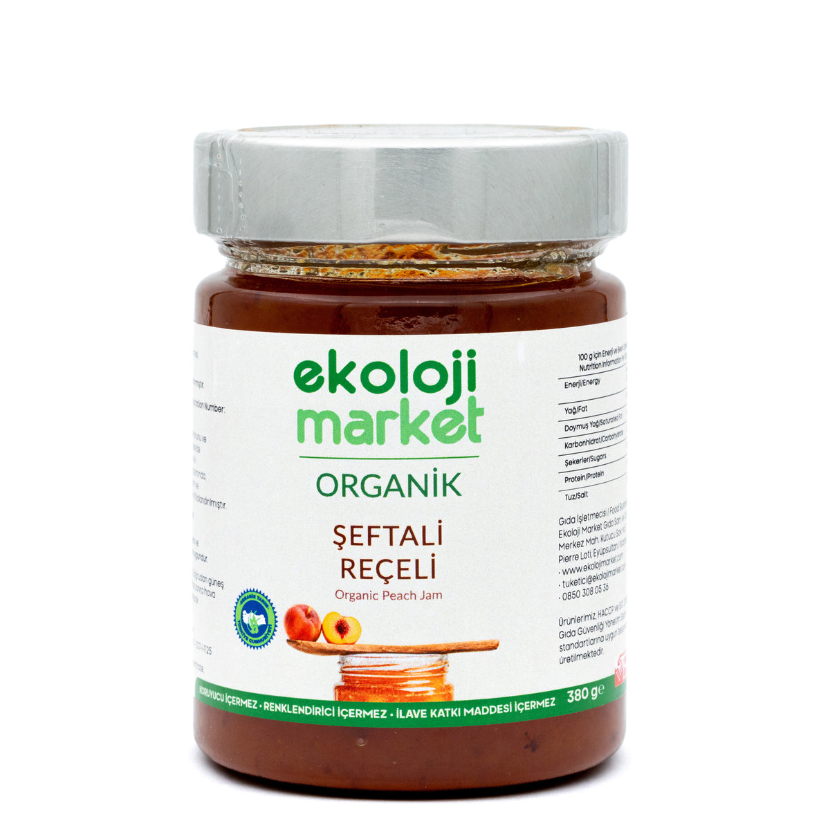 Organik Şeftali Reçeli 380 Gr
