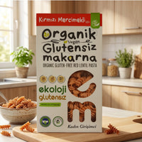 Organik Glutensiz Makarna Kırmızı Mercimekli Burgu 200 Gr.