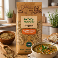 Organik  Yeşil Mercimek 750 Gr.