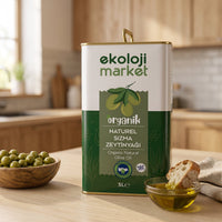 Organik Naturel Sızma Soğuk Sıkım Zeytinyağı Teneke 5 Lt