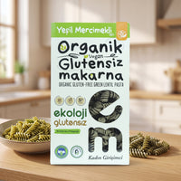 Organik Glutensiz Makarna Yeşil Mercimekli Burgu 200 Gr.
