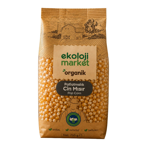 Organik Glutensiz Patlatmalık Cin Mısır 750 Gr.