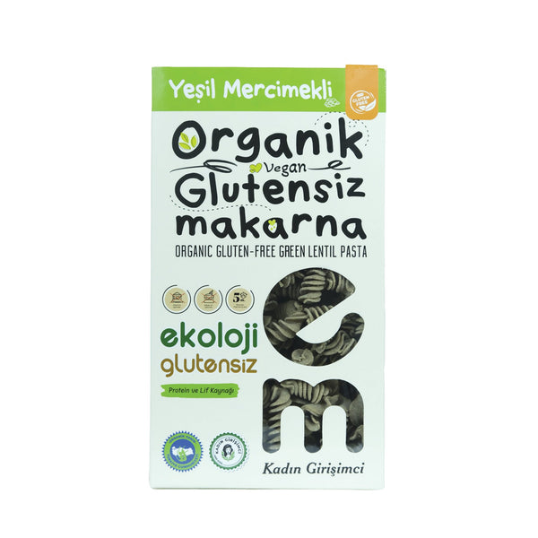 Organik Glutensiz Makarna Yeşil Mercimekli Burgu 200 Gr.