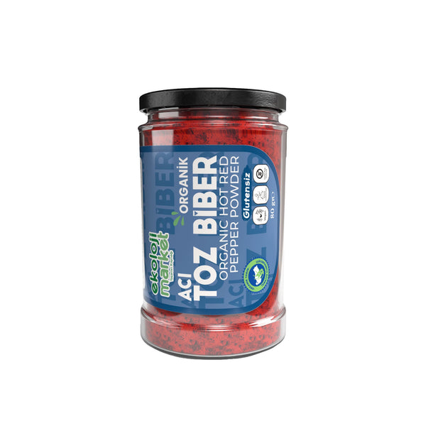 Organik Kavanoz Toz Biber Acı 80 Gr.