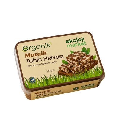 Organik Glutensiz Şekersiz Tahin Helvası Mozaik 200 gr