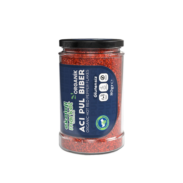 Organik Glutensiz Kavanoz Acı Pul Biber 80 Gr.