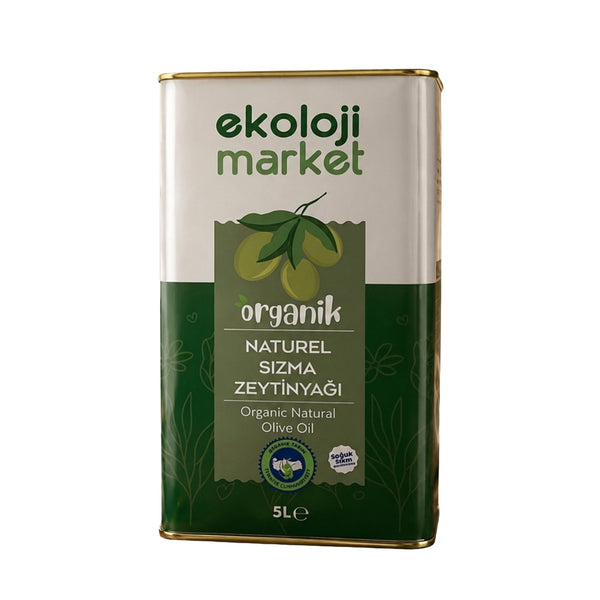 Organik Naturel Sızma Soğuk Sıkım Zeytinyağı Teneke 5 Lt