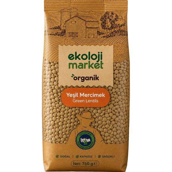 Organik  Yeşil Mercimek 750 Gr.