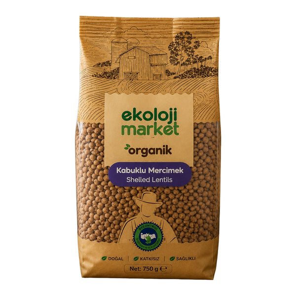 Organik Kabuklu Mercimek 750 Gr.