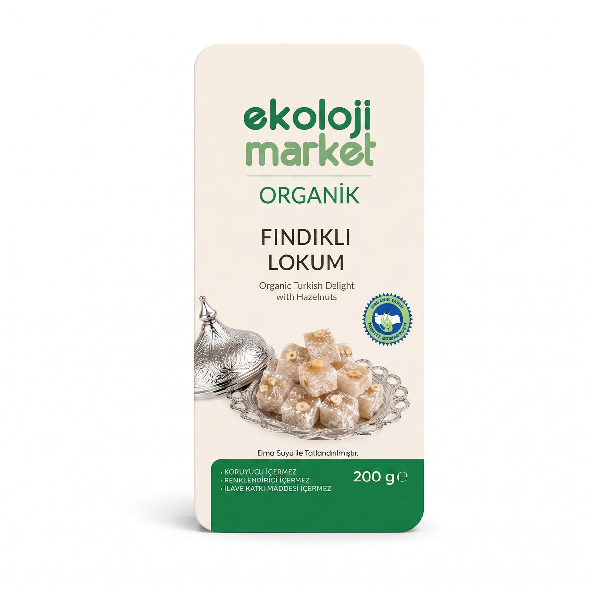 Organik Fındıklı Lokum 200 Gr