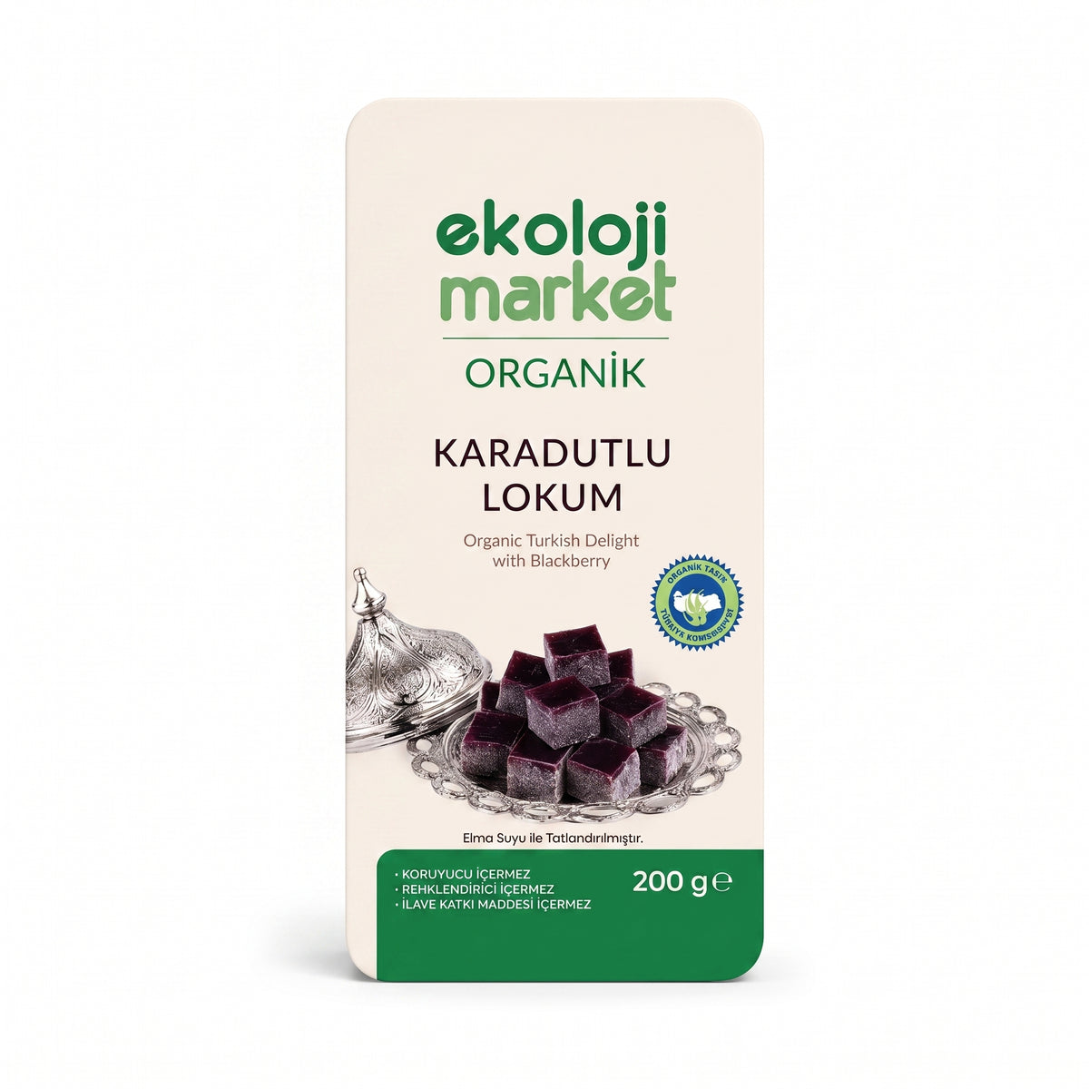 Organik Karadutlu Lokum 200 Gr