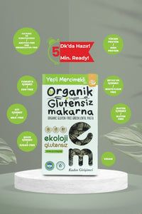 Organik Glutensiz Makarna Yeşil Mercimekli Burgu 200 Gr.
