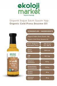 Organik Susam Yağı Soğuk Sıkım  100 ml