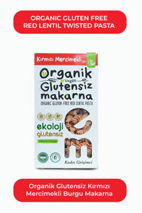 Organik Glutensiz Makarna Kırmızı Mercimekli Burgu 200 Gr.