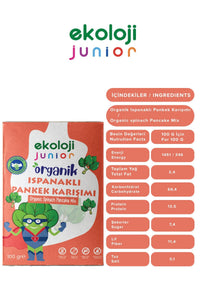Junior Organik Glutensiz Pankek Karışımı Ispanaklı 100 Gr.