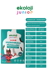 Junior Organik Glutensiz Muhallebi Keçiboynuzlu 100 Gr.