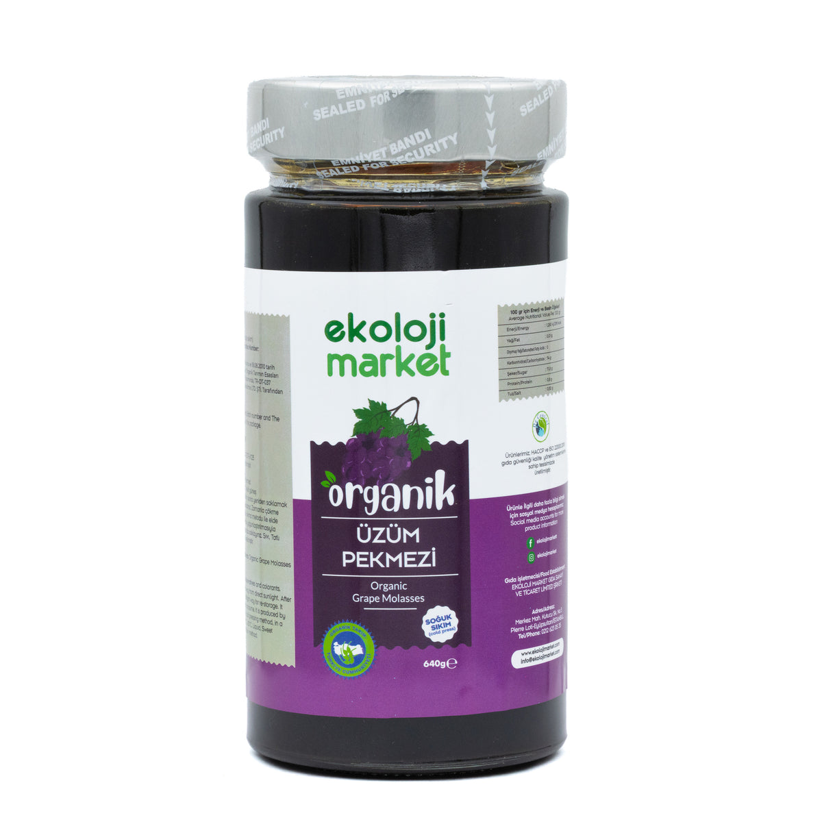 Organik Cold Press Üzüm Pekmezi 640 Gr.
