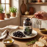 Organik Siyah Yağlı Sele Zeytin Az Tuzlu 390 Gr.