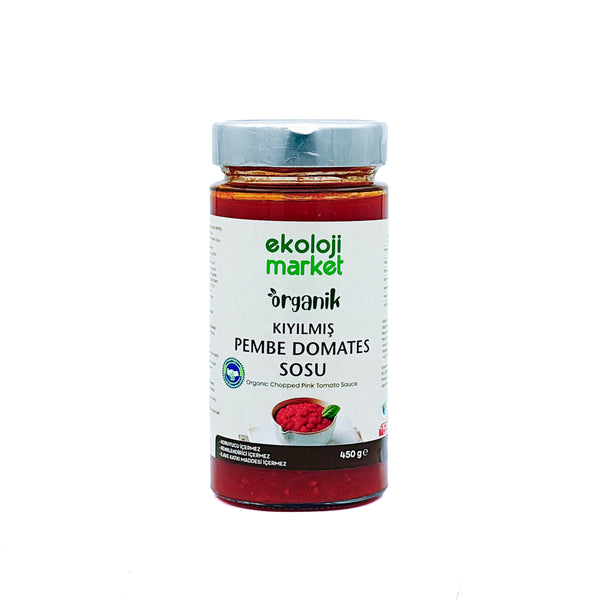 Organik Kıyılmış Pembe Domates Sosu 450 Gr